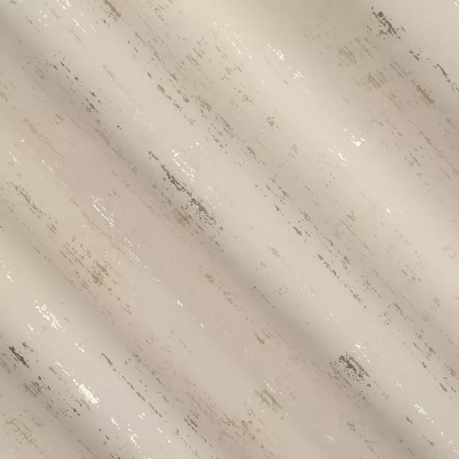 L165/2 Zasłona szyta na taśmie 5 cm ciemnokremowo złocista z miękkiej tkaniny o strukturze weluru z połyskliwym nadrukiem