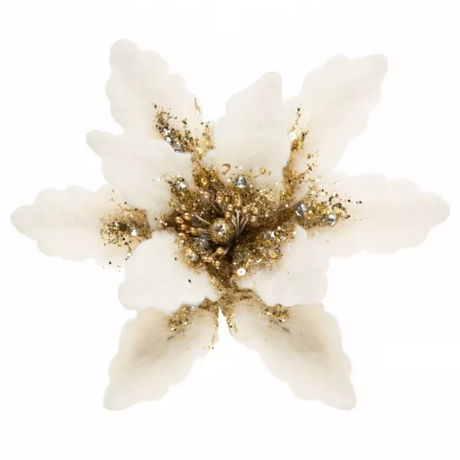 Świąteczny kwiat choinkowy z płatkami z miękkiego futerka