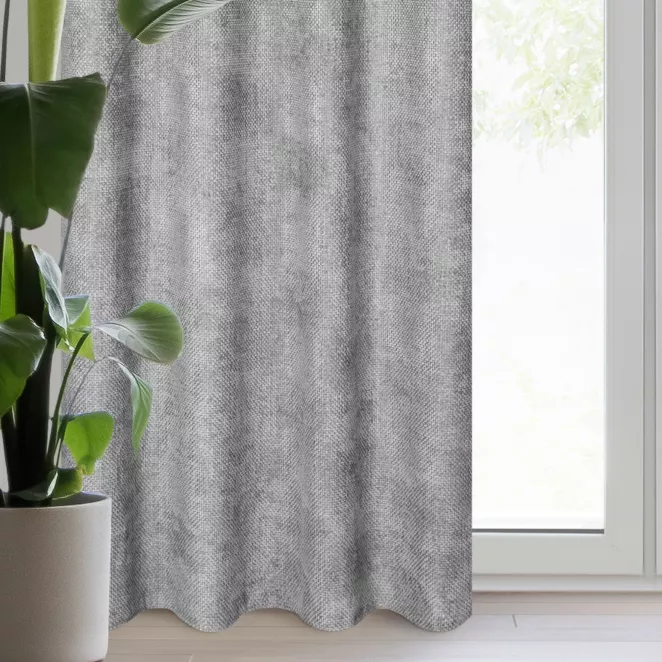 Zasłona popielata z tkaniny szenilowej 135x250 przelotka - ALETA