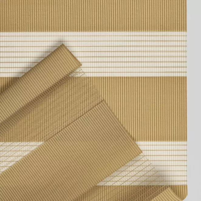 Roleta Mini Dzień - Noc kremowa z tkaniny roletowej w gładkie pasy