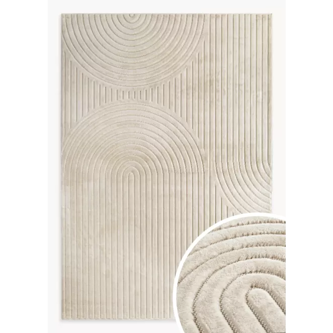 Dywan 60x100 cm beżowy z tłoczonym wzorem 3D VENUS BOHO 2