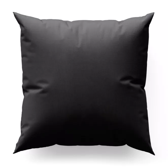 Poszewka szyta ciemnografitowa z gładkiej tkaniny zaciemniającej typu dimout wykończona obciążnikiem