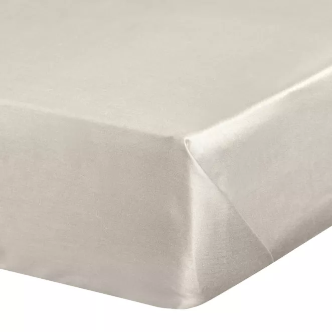 Prześcieradło gładkie bez gumki 160x210 cm z satyny bawełnianej kolor beżowy 125 g/m2 NOVA