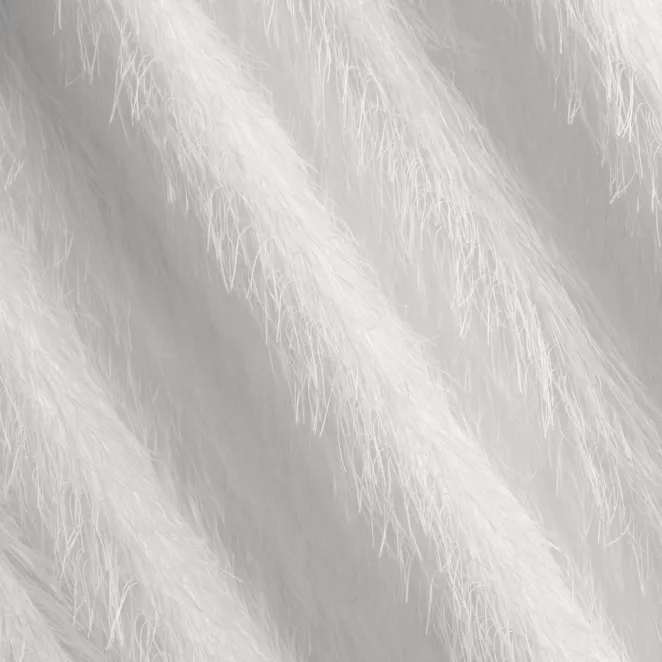 M137/1 Zasłona szyta na taśmie 5 cm RAVENA kremowa z puszystej tkaniny w zwiewne frędzle Italissima Eva Minge