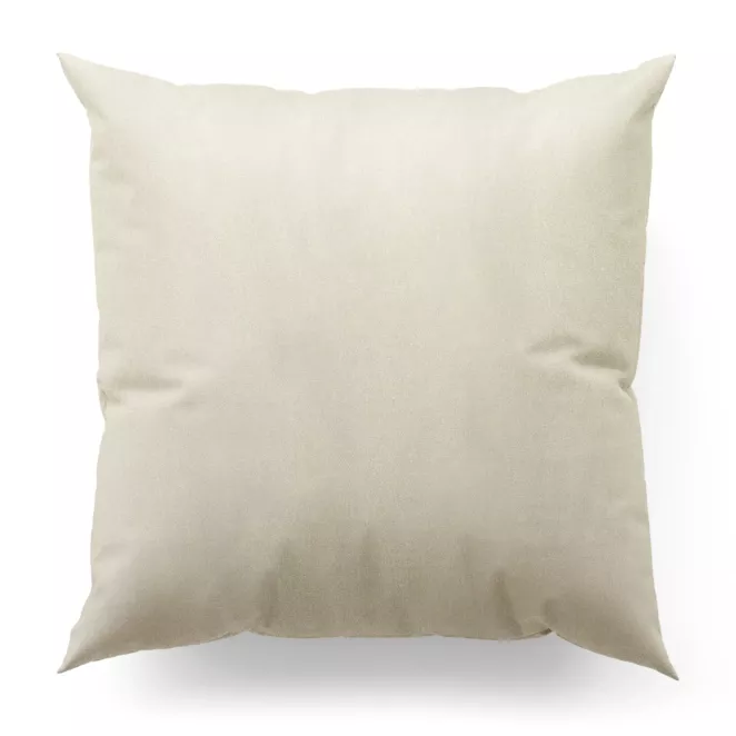 Poszewka szyta kremowo złota z gładkiej tkaniny przeplatanej błyszczącą lureksową nicią