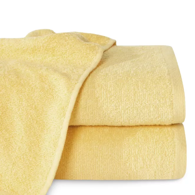 Ręcznik kąpielowy 70x140 cm bawełniany kolor żółty 400 g/m2 GŁADKI 1