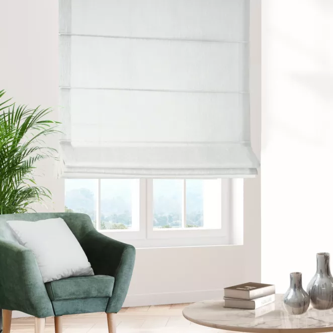 Roleta rzymska naturalna z tkaniny w stylu eko o naturalnym splocie