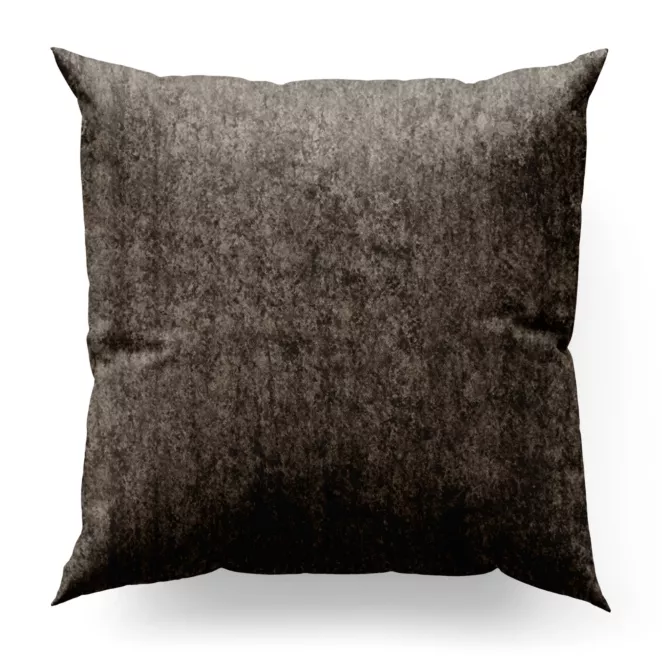 Poszewka szyta brązowa z miękkiej tkaniny welwetowej z efektem kreszowania