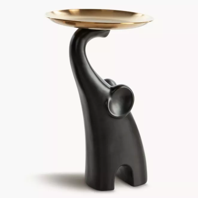 Figurka dekoracyjna słoń z złotą paterką