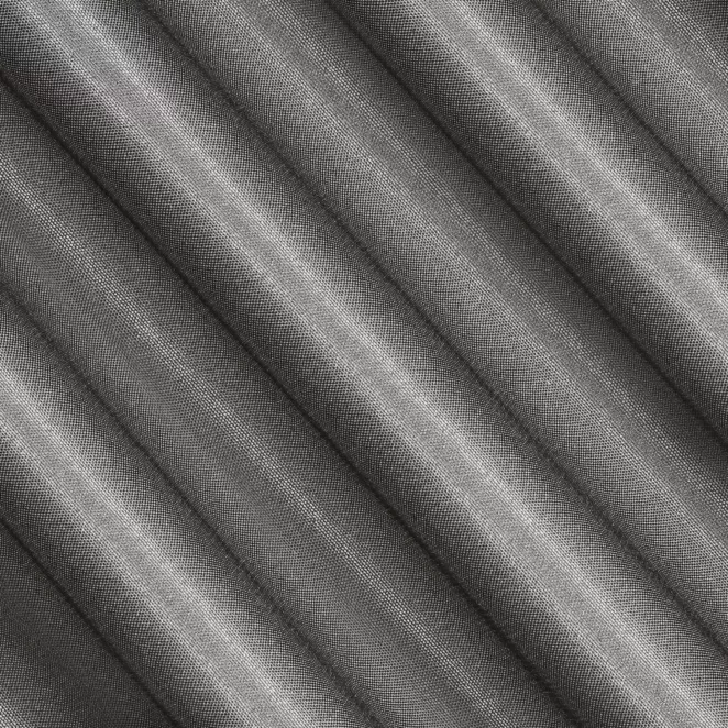 P239/10 Zasłona szyta na taśmie 5 cm grafitowa z gładkiej, zaciemniającej tkaniny z wyraźnym splotem