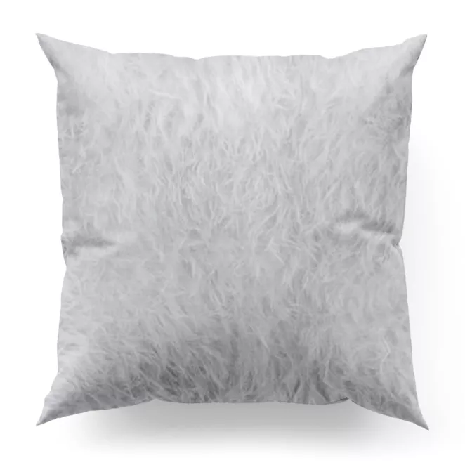 Poszewka szyta RAVENA srebrna z puszystej tkaniny w zwiewne frędzle Italissima Eva Minge