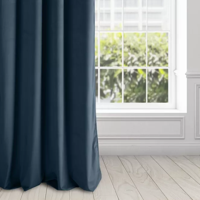 Zasłona granatowa z gładkiego welwetu 140x250 cm przelotka PIERRE