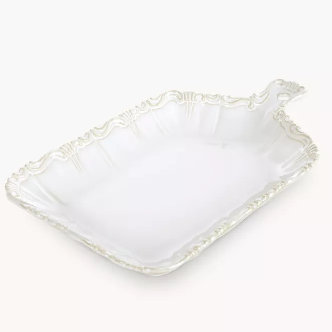 Patera ceramiczna kremowa dekoracyjna 32x20x4 cm ARLETA - kolekcja FOREST SUMMER