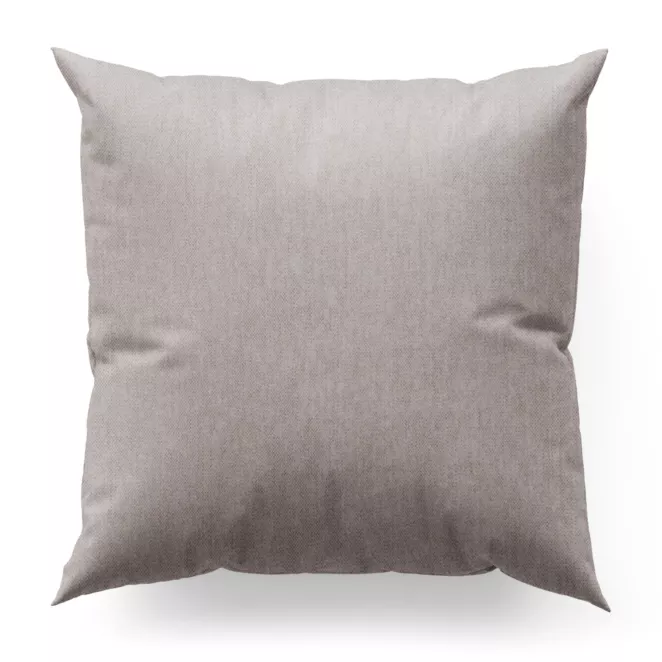 Poszewka szyta jasnosrebrna z miękkiej tkaniny szenilowej typu dimout o naturalnym splocie