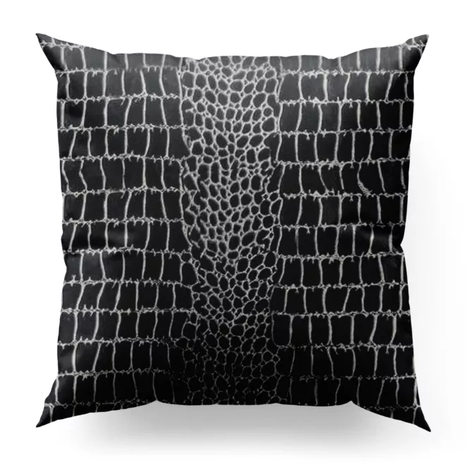 Poszewka szyta SAFARI czarna z miękkiej welwetowej tkaniny w wytłaczany wzór