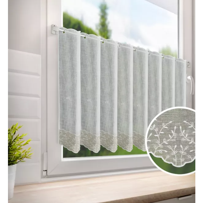 Tkanina firanowa zazdrostka z etaminy z haftem