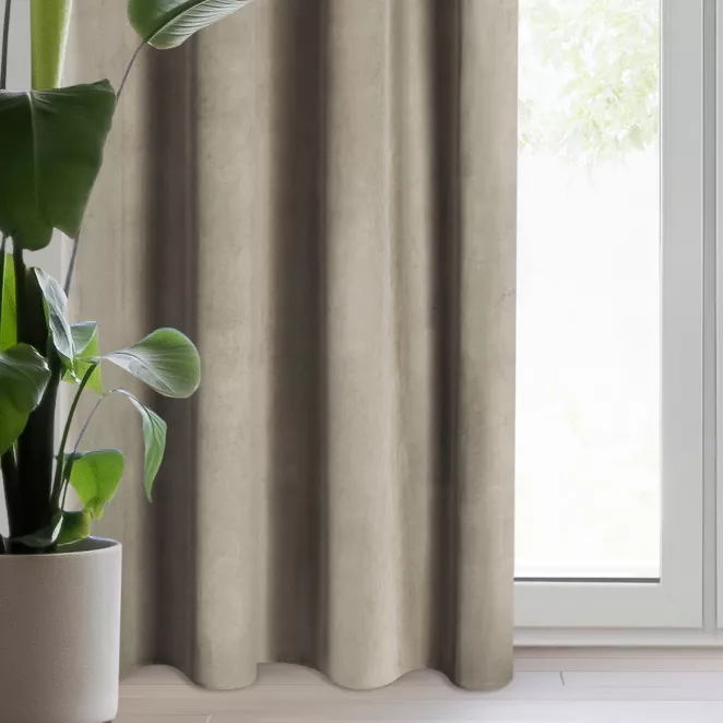 Zasłona brązowa z matowego welwetu 140x250 cm przelotka - MELANIE