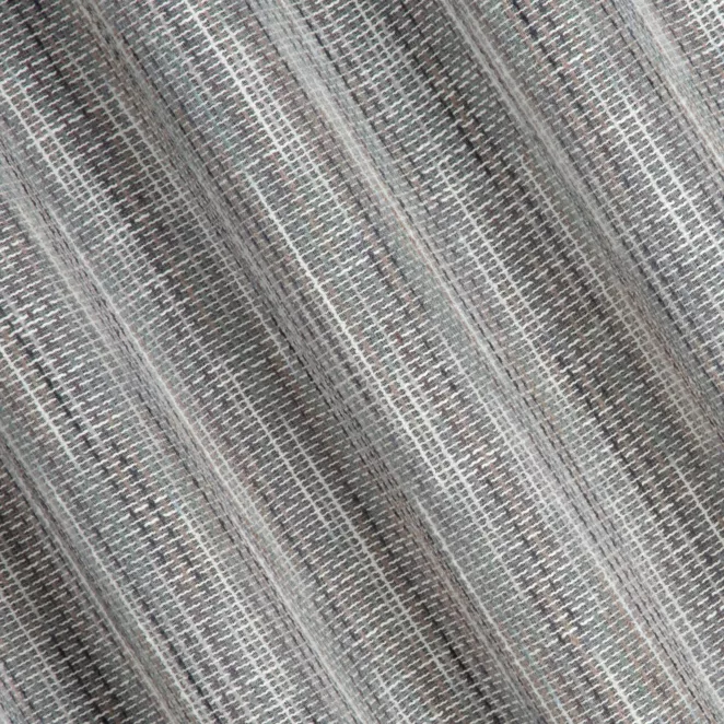 M201/13 Firana szyta na taśmie 5 cm kremowo niebieska siatka w stylu eko z efektem melanżu wykończona obciążnikiem