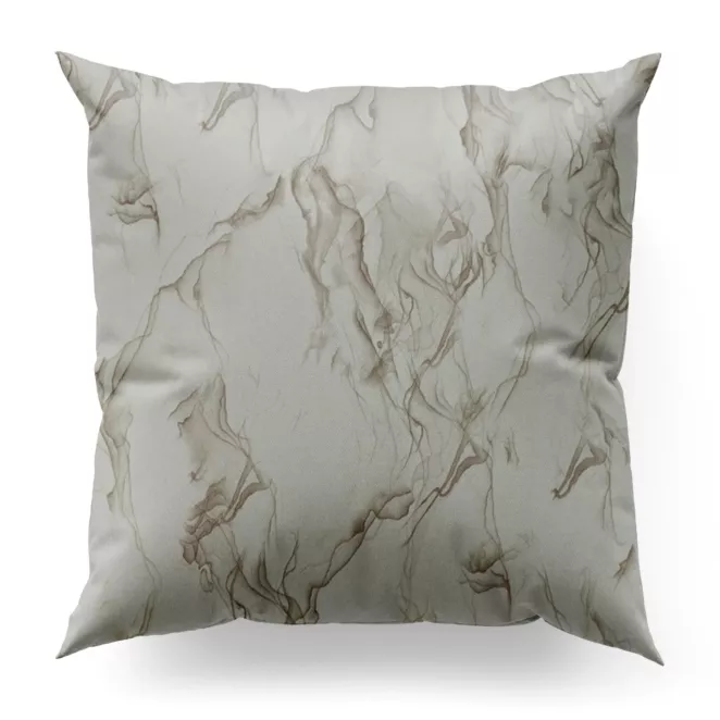 Poszewka szyta biało złocista z tkaniny welwetowej ze złotym marmurkowym nadrukiem