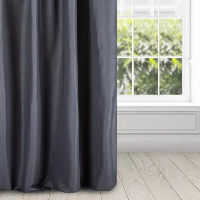 Zasłona granatowa z błyszczącym splotem 140x270 cm taśma - ESSME