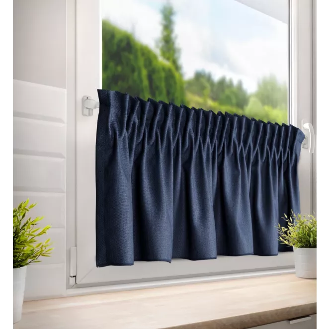 Zazdrostka granatowa z tkaniny o płóciennym splocie 140x45 cm taśma LENA