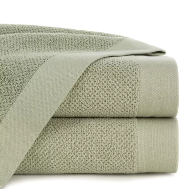 Ręcznik kąpielowy 70x140 cm bawełniany kolor jasnozielony o ryżowej strukturze 550 g/m2 RISO