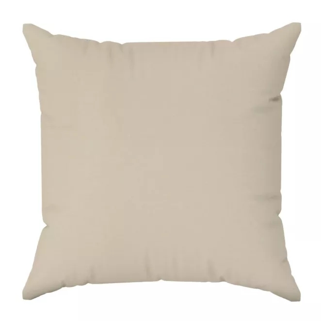 Poszewka szyta jasnobeżowa z gładkiej tkaniny typu dimout