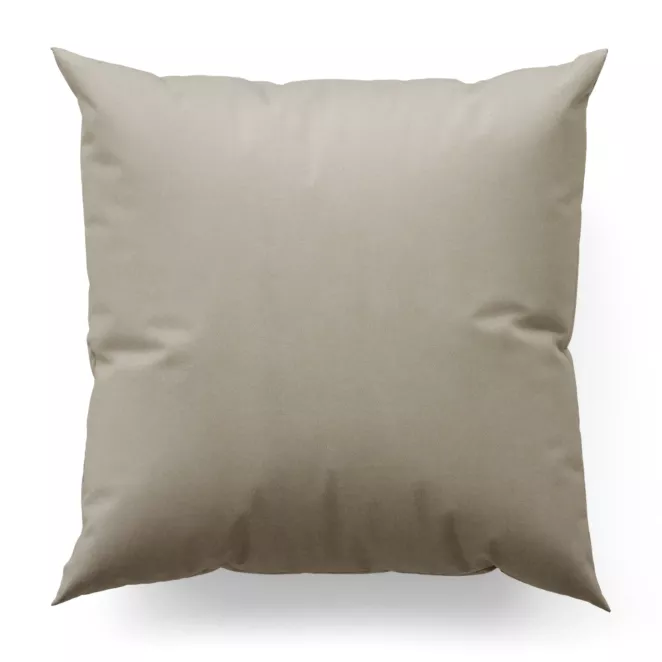 Poszewka szyta ciemnobeżowa z miękkiej tkaniny o welurowej strukturze i wyraźnym splocie