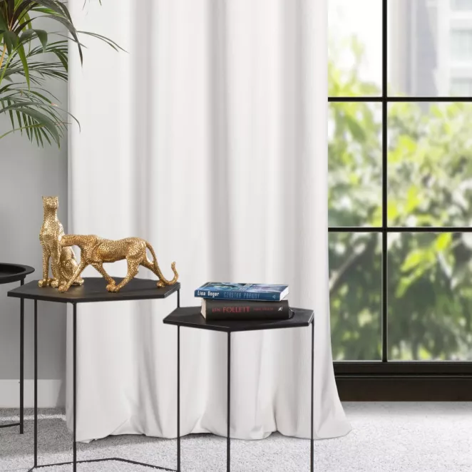 Zasłona biała z wytłaczanego welwetu 140x250 cm przelotka - LILI