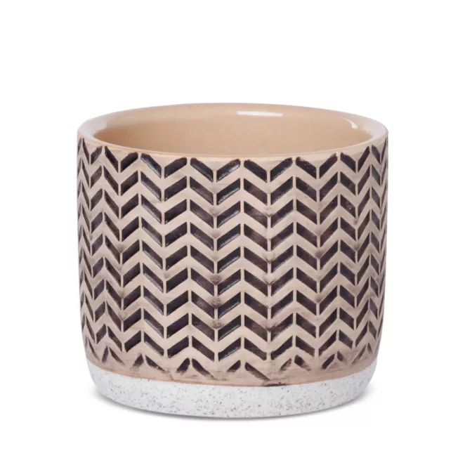 Donica ceramiczna KERI z geometrycznym wzorem