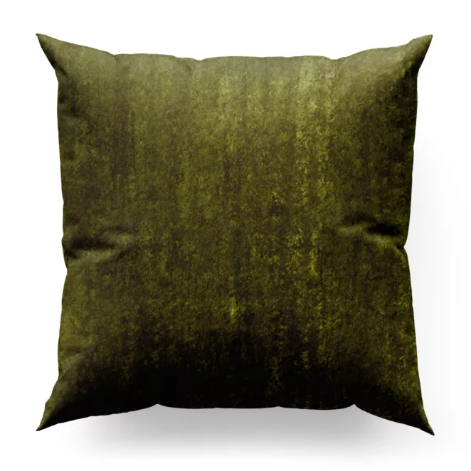 Poszewka szyta oliwkowa z miękkiej tkaniny welwetowej z efektem kreszowania