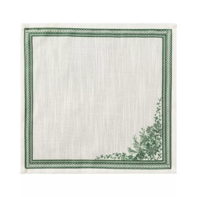 Komplet serwetek 6 szt.  naturalno, zielonych z roślinnym wzorem 30x30 cm SUMMER - kolekcja FOREST SUMMER