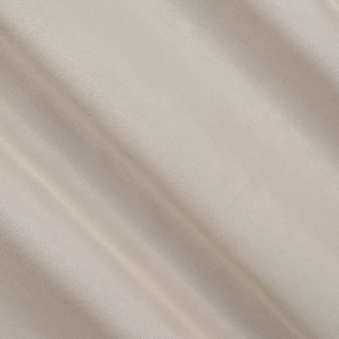 L131/7 Firana szyta na taśmie 5 cm beżowa z miękkiej i połyskliwej tkaniny, wykończona obciążnikiem