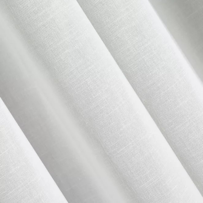 L89/6 Firana szyta na taśmie 5 cm SILVINA kremowa z etaminy o gęstym splocie z lekkim połyskiem