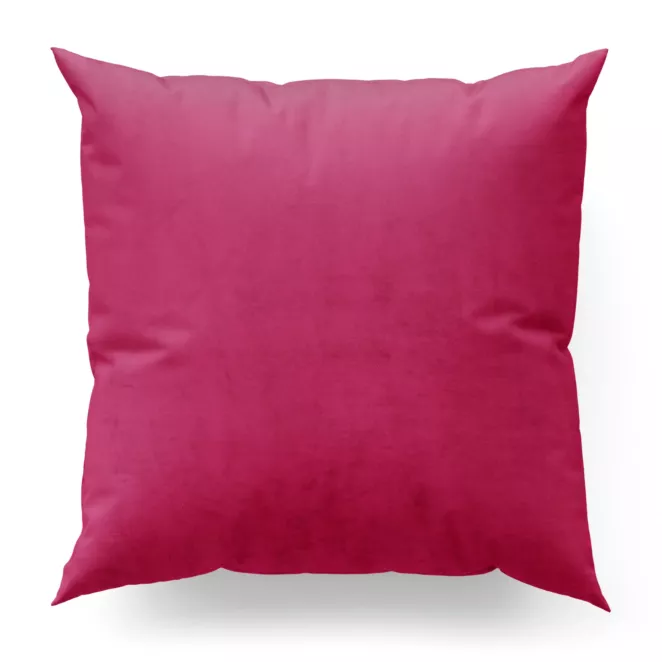 Poszewka szyta ENYA amarantowa z miękkiej półmatowej tkaniny welwetowej