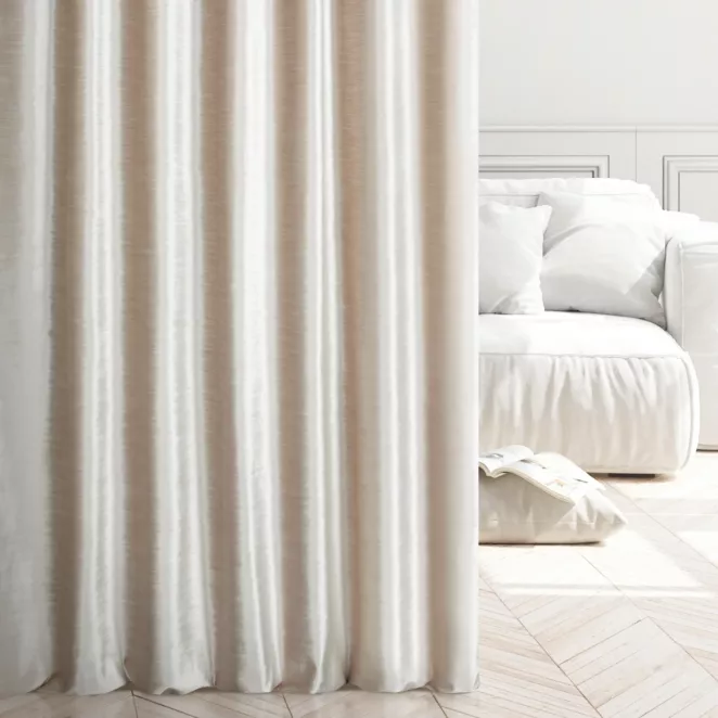 Tkanina zasłonowa, miękka, welwetowa z połyskiem, w poziome prążki z kolekcji Eva Minge