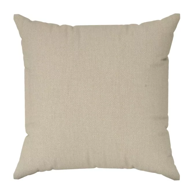 Poszewka szyta beżowa z strukturalnej tkaniny o naturalnym splocie