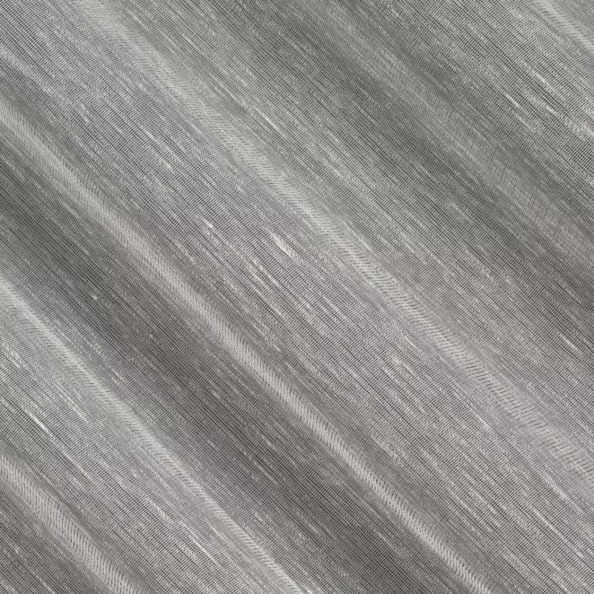 H212/5 Firana szyta na taśmie 5 cm popielata z matowej tkaniny o naturalnym wyglądzie, z efektem deszczyku, wykończona obciążnikiem