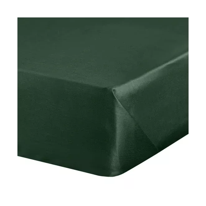 Prześcieradło bez gumki 220x210 cm z satyny bawełnianej kolor ciemnozielony 125 g/m2 DINA Diva Line