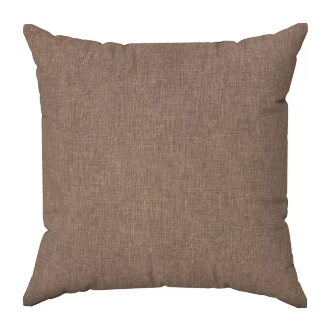 Poszewka szyta jasnobrązowa z tkaniny zaciemniającej typu dimout o naturalnym splocie, z efektem melanżu