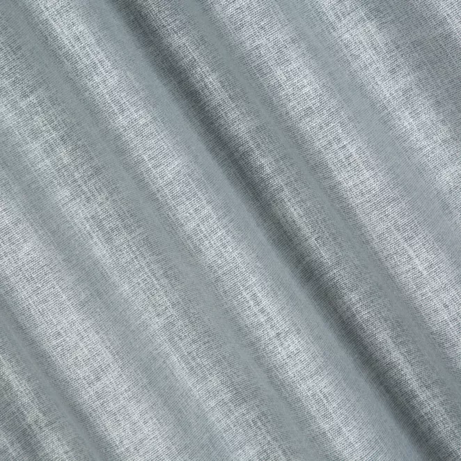 E28/2 Zasłona szyta na taśmie 5 cm niebiesko srebrna z tkaniny o luźnym splocie, z połyskliwym nadrukiem w stylu glamour Italissima Eva Minge