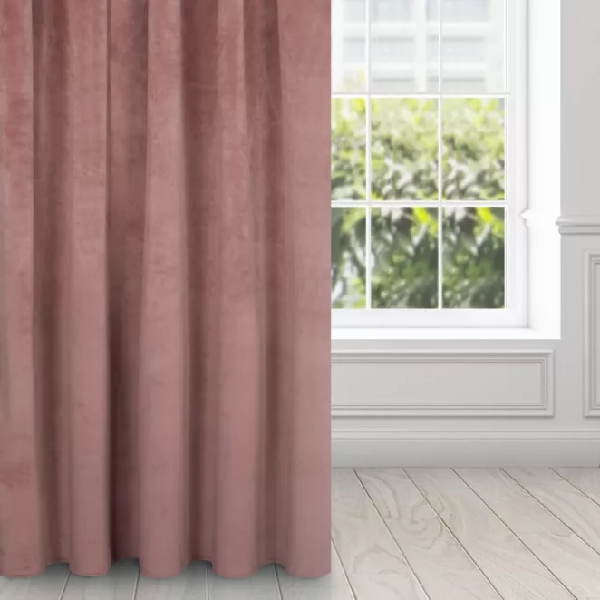Zasłona ciemnoróżowa z ekskluzywnego aksamitnego welwetu 290 g/m2 140x270 cm taśma - RIA - Diva Line