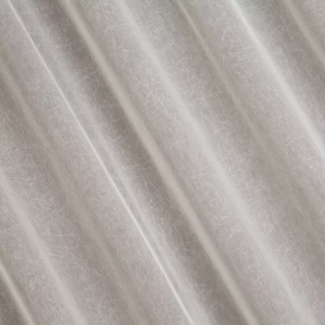 M196/5 Firana szyta na taśmie 5 cm ciemnokremowa z miękkiej, matowej tkaniny nie wymagającej prasowania, z efektem kreszowania