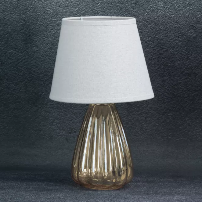 Lampa dekoracyjna DEVIN z wytłaczaną szklaną podstawą