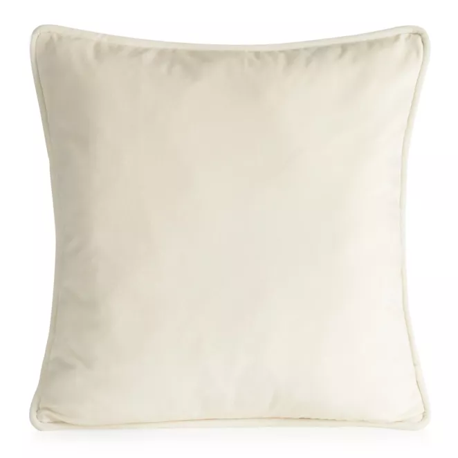 Poszewka na poduszkę 45x45 cm welwetowa, kremowa z ozdobną wypustką VELVET 147 Eurofirany Premium