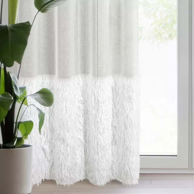 Firana kremowa zdobiona błyszczącą nicią 140x250 cm przelotka MARGARET 6