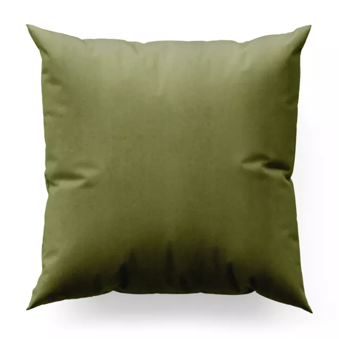Poszewka szyta SAFARI oliwkowa z miękkiej welwetowej tkaniny z połyskiem