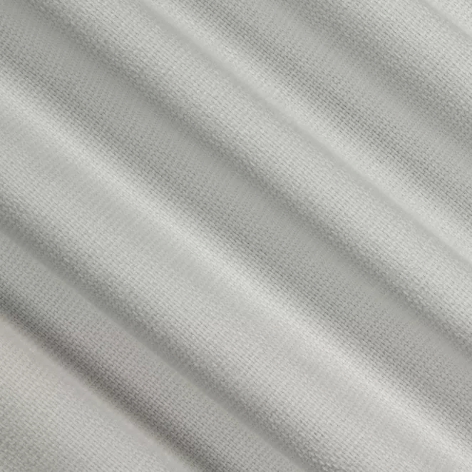 L169/4 Zasłona szyta na taśmie 5 cm srebrna z miękkiej tkaniny szenilowej