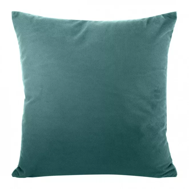 Poszewka na poduszkę 45x45 cm welwetowa turkusowa z drobnym strukturalnym wzorem MILO