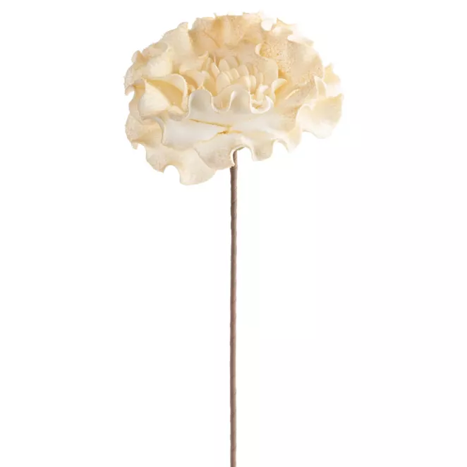 Kwiat sztuczny kremowy z plastycznej pianki foamiran 65 cm